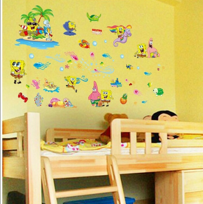 jual wallsticker spongebob vacation/ stiker dinding/ laut/ animasi