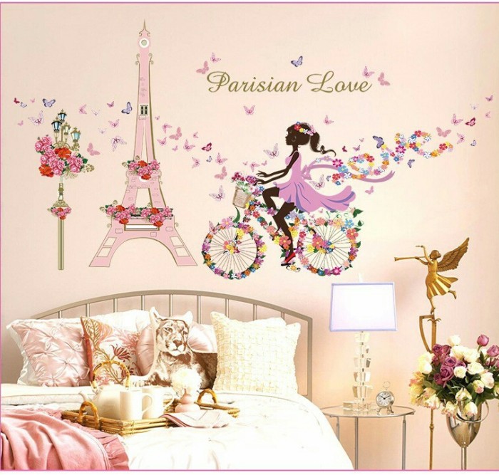 jual wallsticker parisian love/ paris/ eiffel/ pink/ stiker dinding