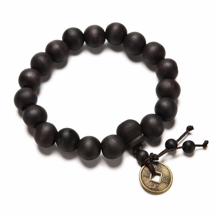Foto Produk GG0062 Gelang Pria / Men Fashion Bracelet Beads Basic Rounded Wood dari Mooi Lashes