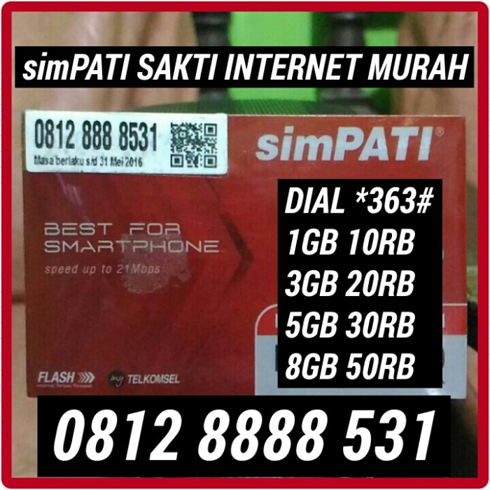 Nomor Cantik simPATI 11 digit SAKTI *363# Internet murah 0812 8888 531