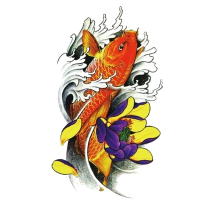 Jual Lc762 Green Fish Drawing Designs Cool Temporary Tattoo