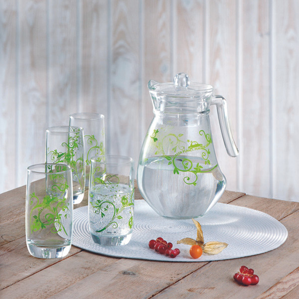Luminarc Set Teko Kaca & Gelas. Source · Luminarc Teko Set Beverage set Wavy Planet Village 5 pcs /set