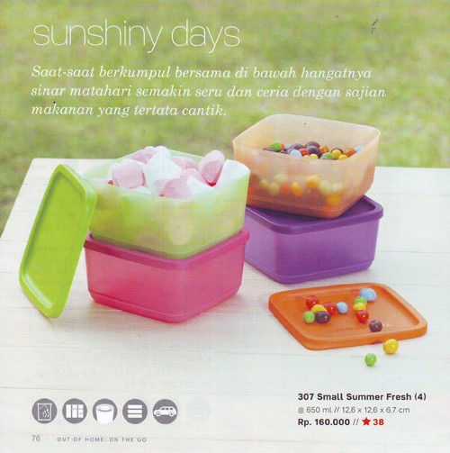 ... TEMPAT MAKAN PINK ORANGE HIJAU UNGU Medium Square Round. Source · Small Summer Fresh Tupperware (wadah snack/kue)