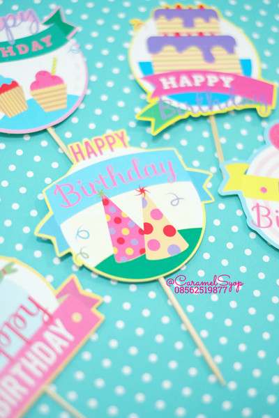 Jual Birthday Card Cake Topper Set Hiasan Kue Kartu Ucapan Ulang Tahun Kota Surakarta Caramelsyop Tokopedia