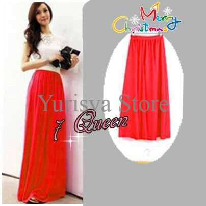 red maxi skirt queen