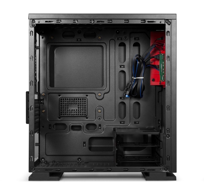 Jual CUBE GAMING VRED BLACK M ATX Full Acrylic Window cube gaming vred black m atx full acrylic window 1x12cm red led