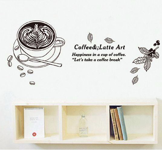 jual wall sticker / stiker dinding coffee art jm8380 03 - dki