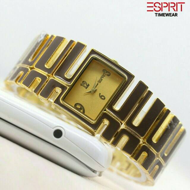 JAM TANGAN ESPRIT WANITA CEWEK FASHION RANTAI GOLD MEWAH UNIK FEMINIM