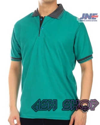 Jual Kaos Polo Shirt Kerah Pria Abu Hijau Tosca Gelap Ash Kaos Polo Shirt Kerah Pria Abu Hijau Tosca Gelap