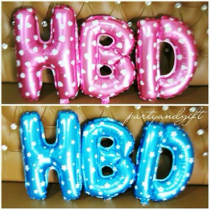 Balon foil huruf angka polos motif gold silver 40cm .