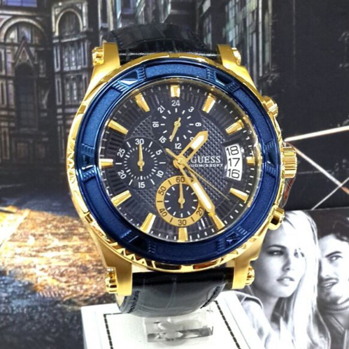 Guess Premium - Jam Tangan Pria - Rubber Strap - Guess W0673G2