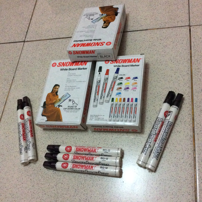 Jual Spidol Board Marker SNOWMAN BG-12 Hitam - Jakarta