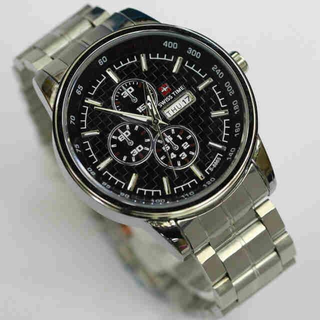 PROMO jam tangan pria/cowok swiss time model army free box murah .