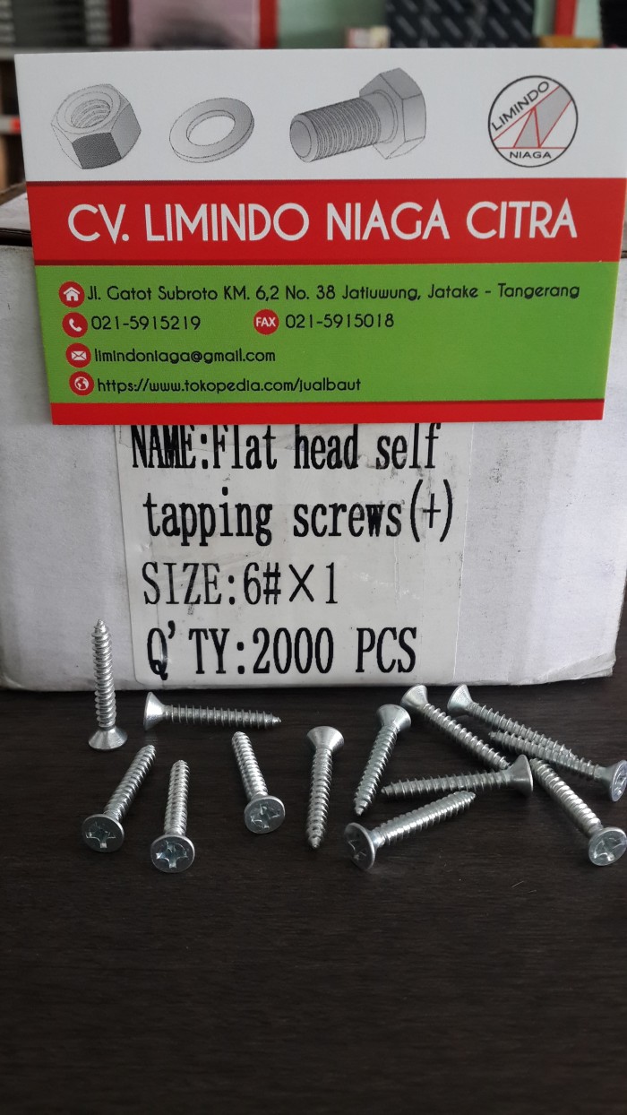 Jual Flat Head Screw Sekrup Obeng Kembang Kepala Rata 6 X 1 Set 8 In Multi