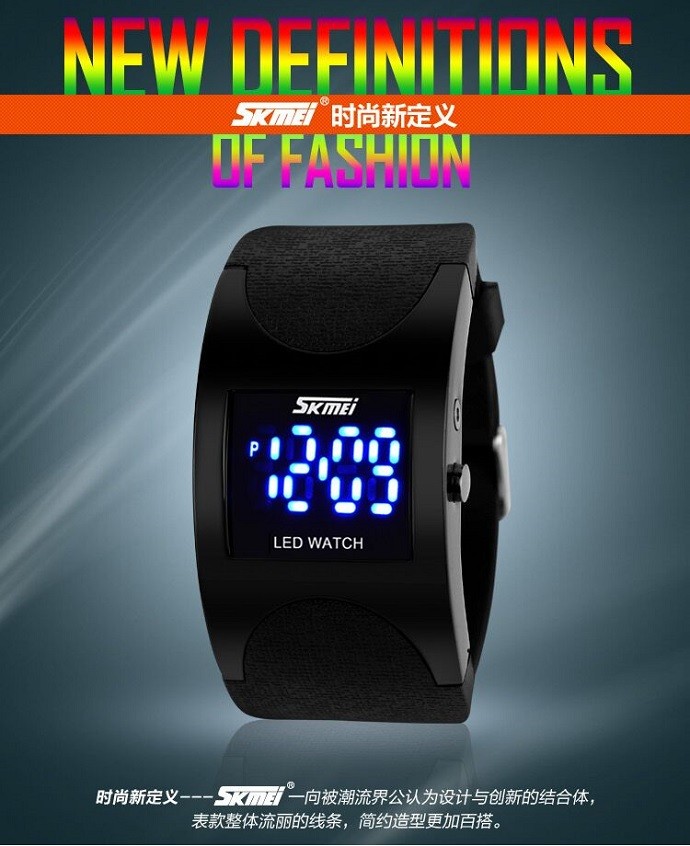 Jam Tangan Pria Wanita Original Skmei Model Gelang Led Anti Air