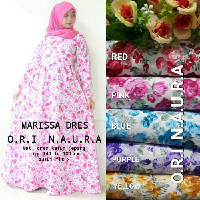 Gamis Syar'i Katun Jepang Murah, Marissa, Support Busui, Real Pict