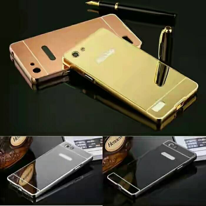 Case Oppo Neo 7 Aluminum Metal Bumper Mirror Back Case