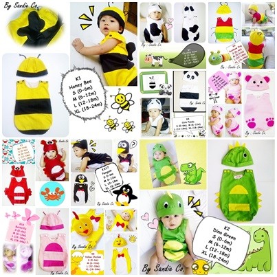 Jual baju jumper bayi baby kostum karakter lucu animal 