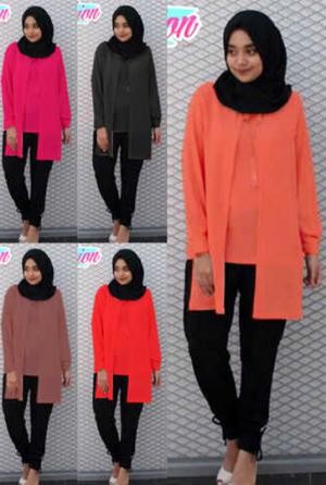 Jual Baju Muslim Anisa Cardigan Nempel Molly Polly Shop Tokopedia