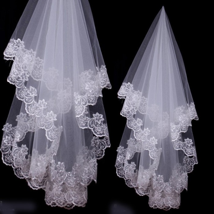 Jual Veil slayer kerudung akad nikah bordir gaun pengantin ...