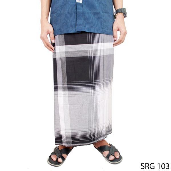 Sarung Sholat Muslim Katun Hitam Putih SRG 103
