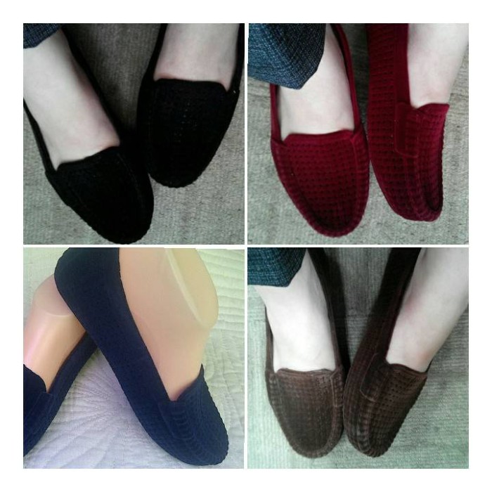 Jelly Shoes Flat Beludru / Sepatu Murah / Sepatu Cantik