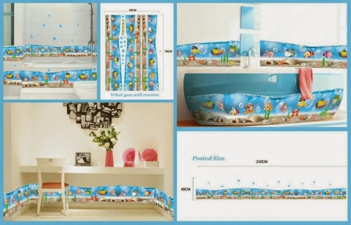 wallsticker wall stiker 50x70 AM7004 TRANSPARAN FISH LIST