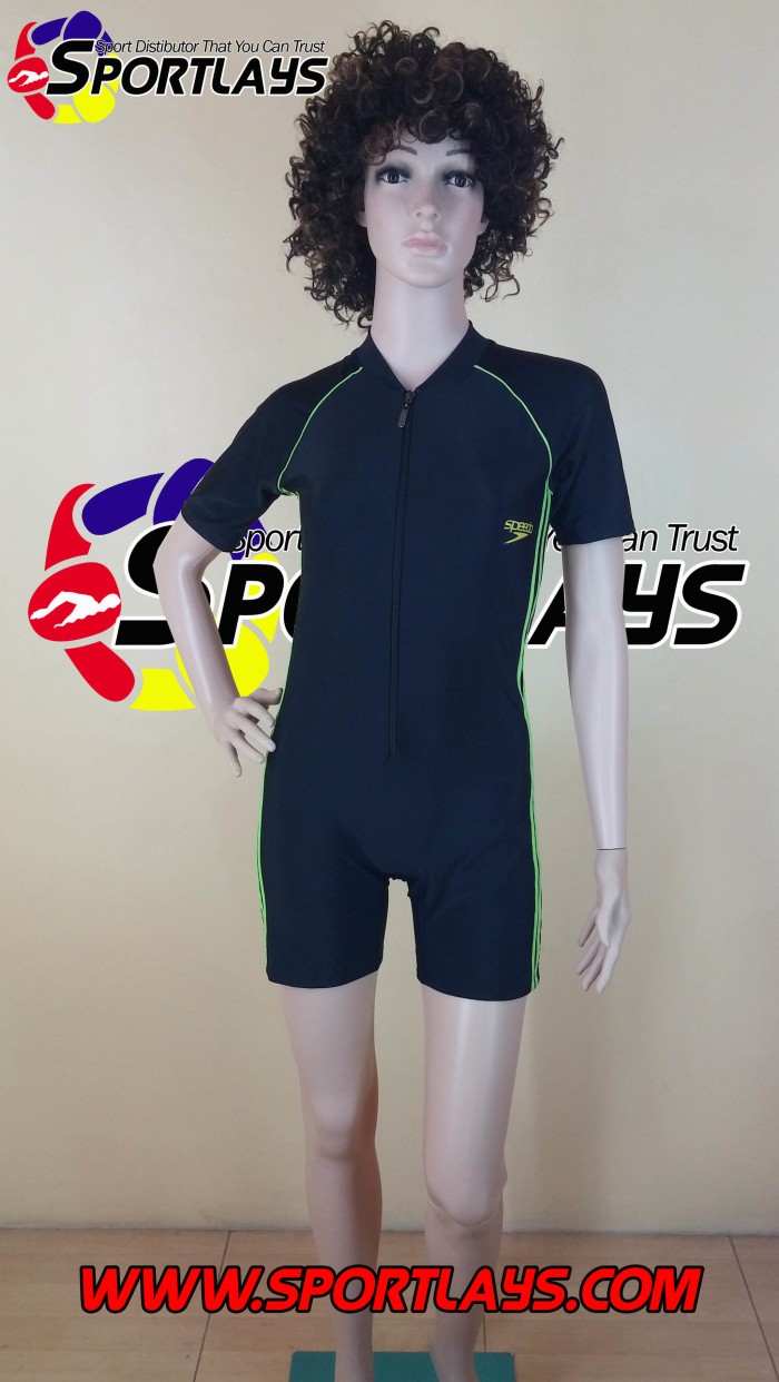 Baju Renang Speedo Diving Cewek Hitam Hijau