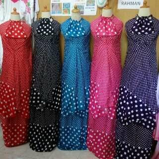 Jual Mukena Bali Polkadot Dasar Warna Uk Standart Bunda jual mukena bali polkadot dasar warna uk standart bunda