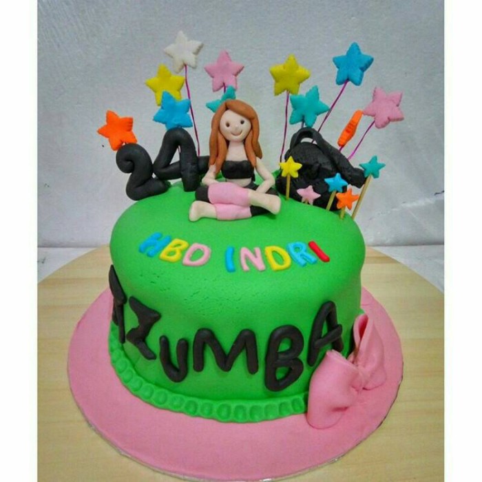 Jual Fondant Cakes Birthday Zumba Kue Ultah Size 18cm Kota