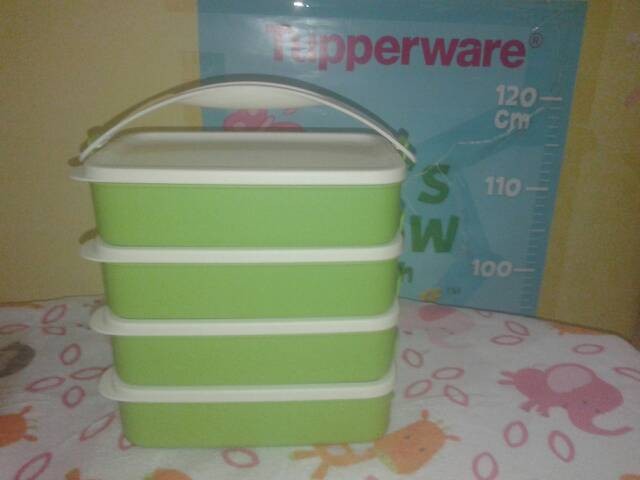 Click To Go Rantang (4 susun) Full Hijau Tupperware Promo Discount