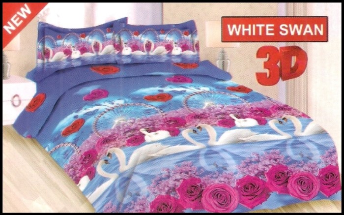 jual sprei bonita 3d king 180x200 motif swan spreihome jual sprei bonita 3d king 180x200 motif swan spreihome