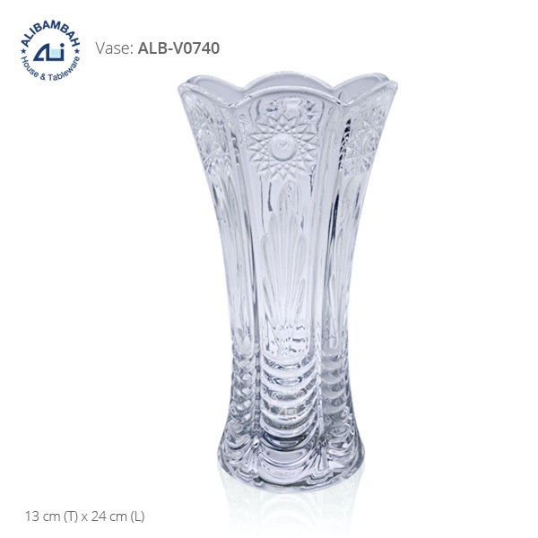 Alibambah Vas Bunga Kaca - ALB-V0740 (24 cm)