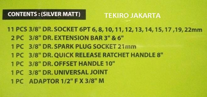 Tekiro Kunci Sock - Socket Set 18 pcs 3/8 Inch Box Plastik