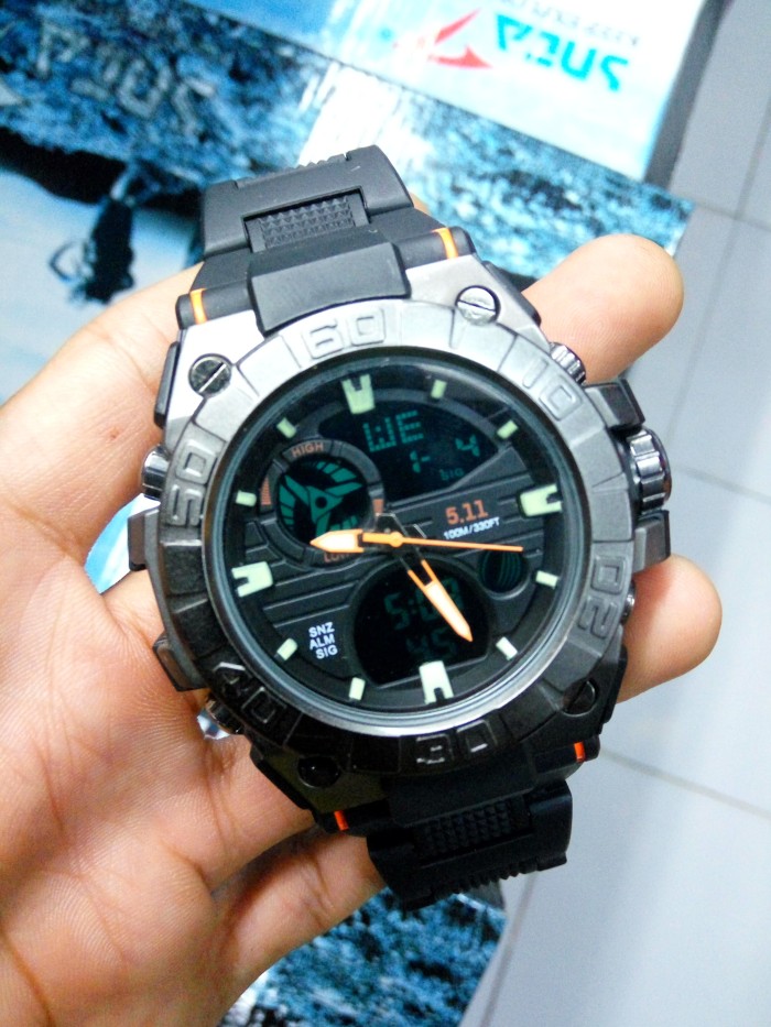 jual jam tangan 511 5 11 tactical series dual time jual jam tangan 511 5 11 tactical series dual time