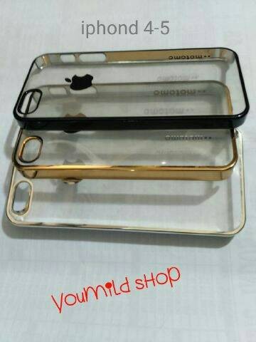 Motomo CHROME iphone 4G/4S Dan 5G/5S Hard case transparan back case