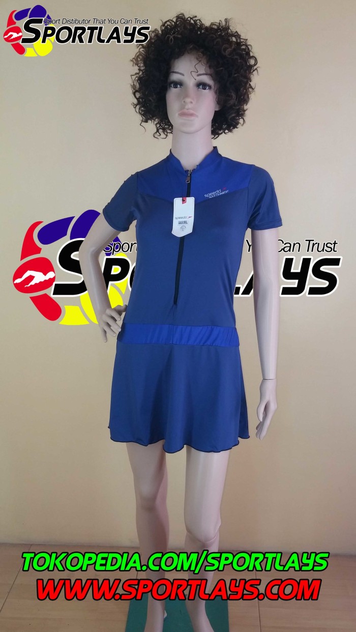 Baju Renang Speedo Diving Rok Biru Dongker Biru