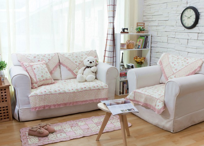 Jual Quilting Sofa Cover Small Pink Flower 90 180 Alas Quilting Sofa Cover Small Pink Flower