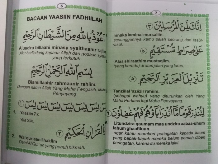 Bacaan Isi Buku Yasin Fasrground