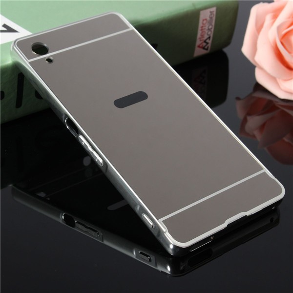 Case Mirror Sony Xperia M4 Aqua Alumunium Metal Bumper