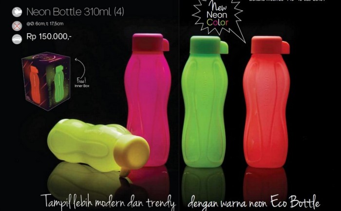 jual neon eco bottle 310ml 4 tupperware air jual neon eco bottle 310ml 4 tupperware air