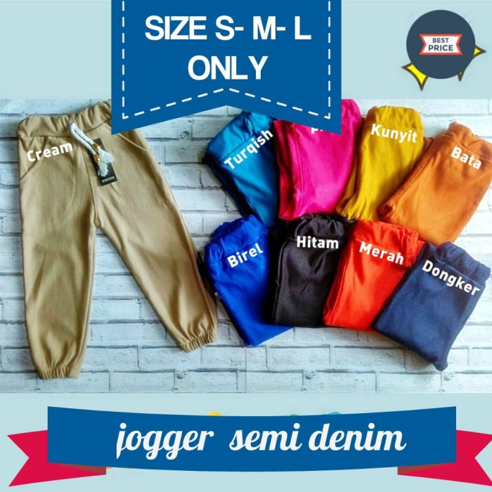 Jual joger/ jogger pant semi jeans anak panjang L 5-6 th
