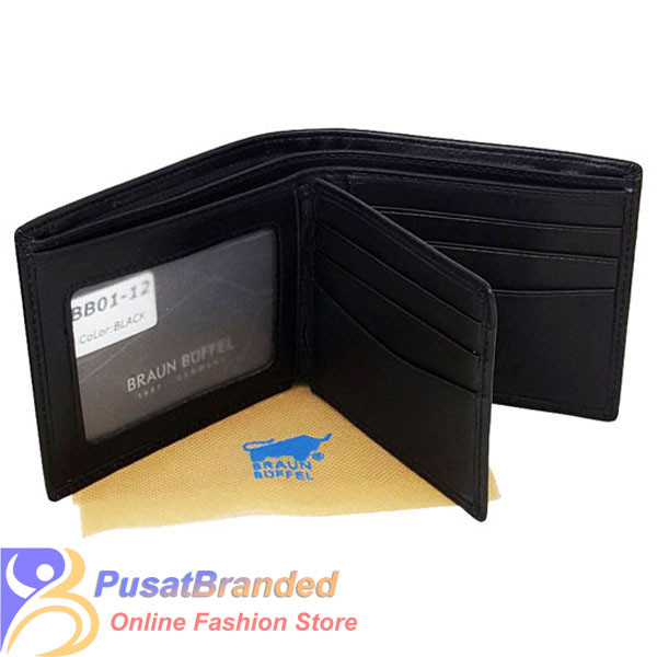 Jual DOMPET KULIT IMPORT PRIA | BRAUN BUFFEL BB01-12 BLACK