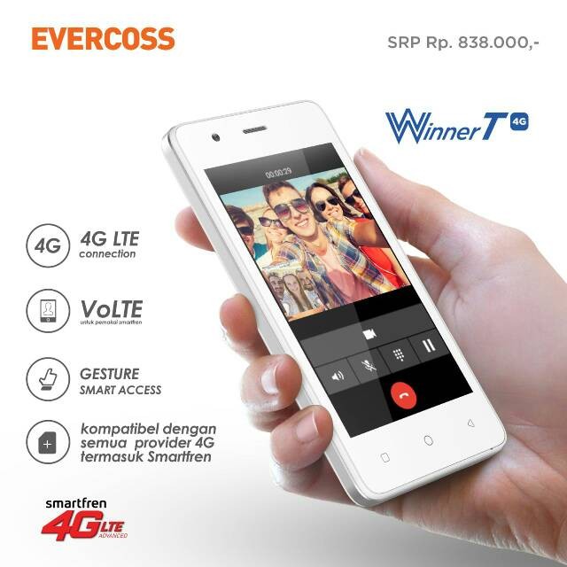 HP EVERCOSS M40 WINNER T 4G LTE 8GB RAM 1GB || GARANSI 1 TAHUN