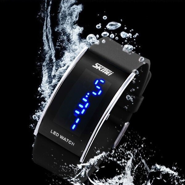 Jam Tangan Pria Wanita Original Skmei Sport Model Gelang Led Anti Air