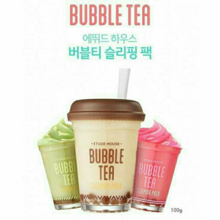 Etude House Bubble Tea Sleeping Pack Face Mask Masker Wajah 100gram