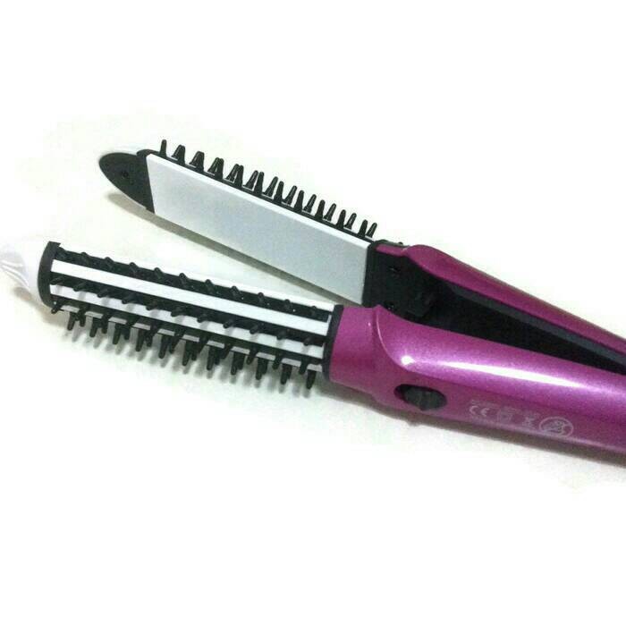 Sonar Catok Hair Styling Tools Pengeriting Rambut 2in1 SN-20 - Pink-Putih.