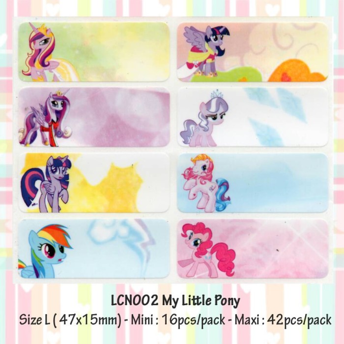 jual sticker label nama waterproof pony l mini jual sticker label nama waterproof pony l mini