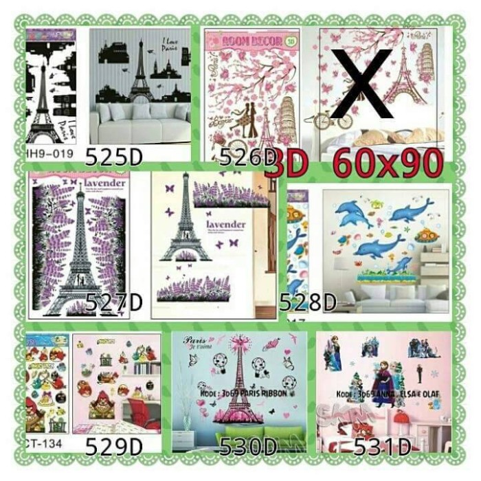 jual wallsticker uk.60*90 3d - kota kediri - sabrina store kediri