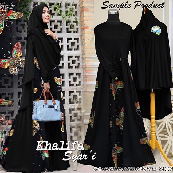 Baju Muslim Gamis Khalifah Syari Hitam